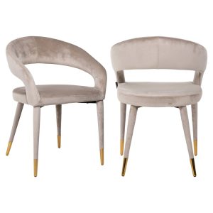 Eetkamerstoel Gia khaki velvet fire retardant Richmond Interiors