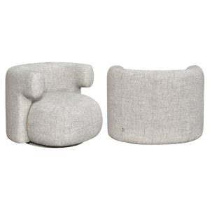 Lounge stoel Talley cream tweed swivel Richmond Interiors