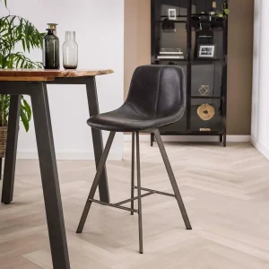 Barstoel Grace - Zwart - Microleder