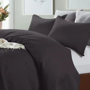 Sleep Wave - Bedsprei 2 persoons - 260x250cm + 2 kussenslopen 60x70cm - Antraciet