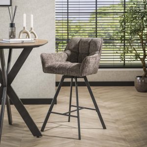 Barstoel Vantage - Taupe - Renegade Stof - Draaibaar