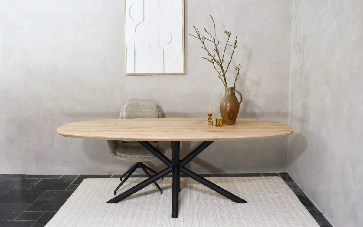 Deens ovale tafel met rond Matrix onderstel - Afbeelding 4