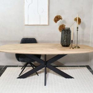 Deens ovale tafel met platte Matrix onderstel