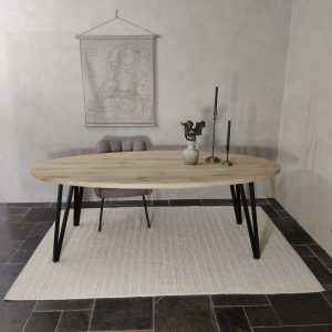 Ovale tafel met schuine Twin poten