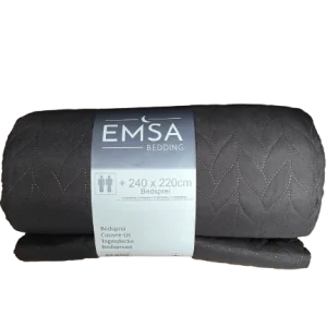 Emsa Bedsprei 2 persoons 240x220 cm incl. 2 kussenslopen antraciet