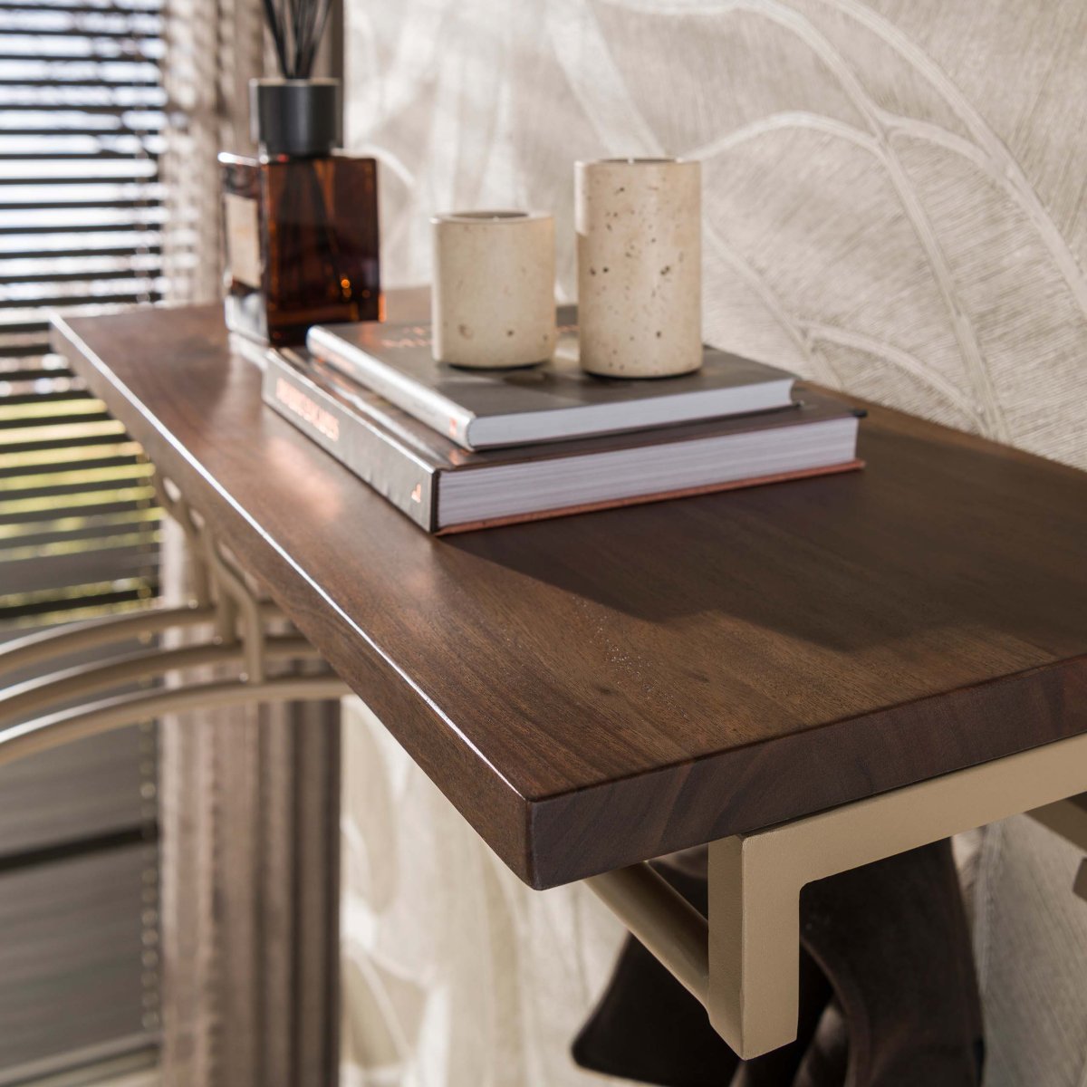 Kapstok Sienna - Beige - Acaciahout - 5 haken - Met Roede - Afbeelding 3