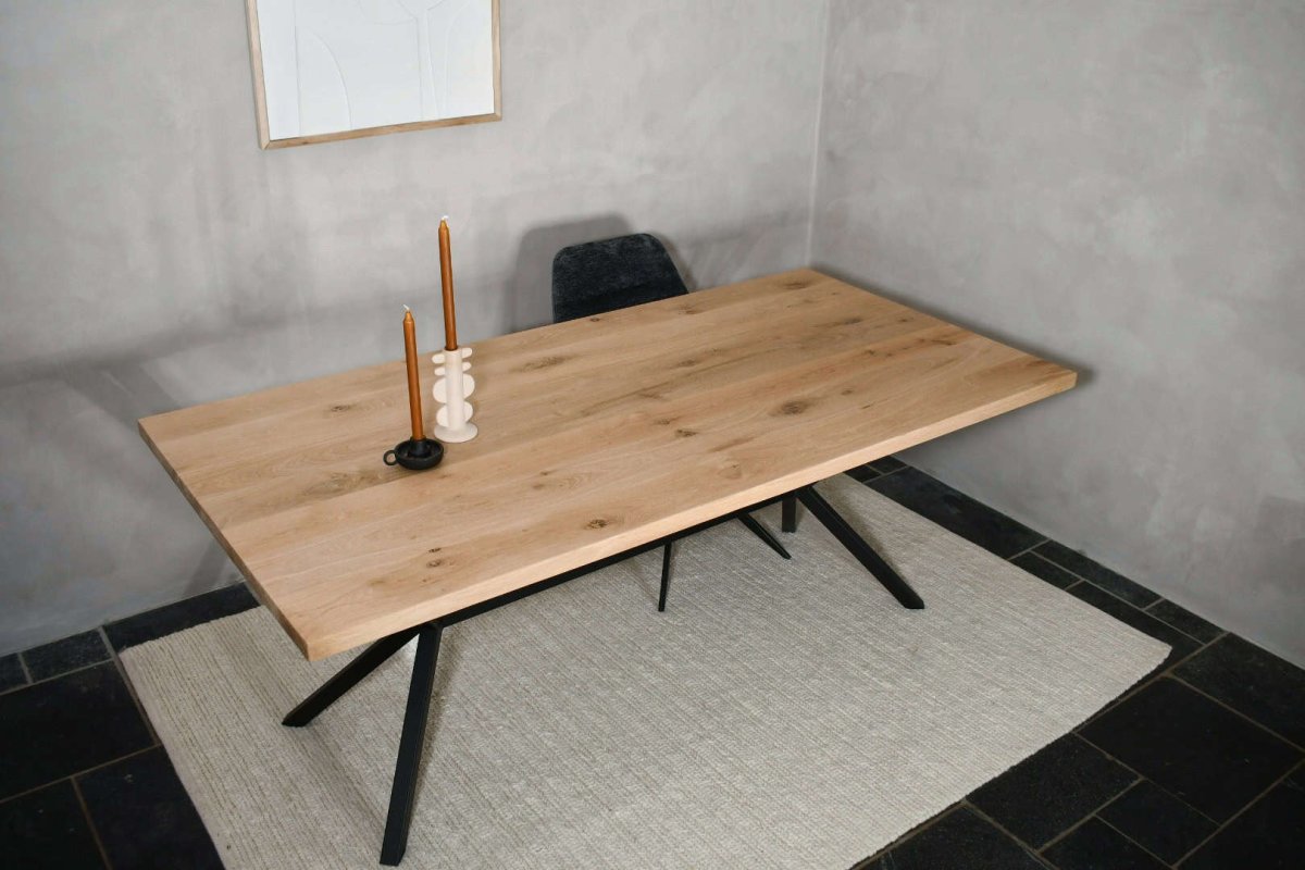 Rechthoekige eiken tafel met Rex onderstel - Afbeelding 6