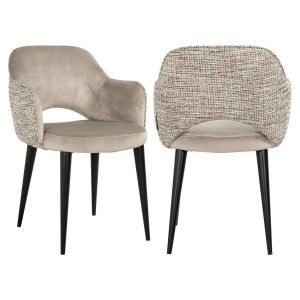 Eetkamerstoel Giovanna trendy nature / khaki velvet fire retardant Richmond Interiors