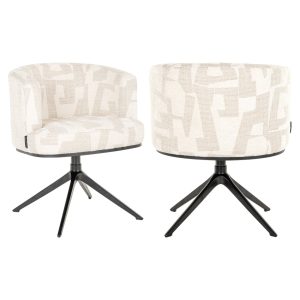 Eetkamerstoel Cheyenne beige graffic swivel Richmond Interiors