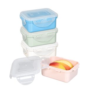 Set van 4 snackdoosjes 180 ml pastel