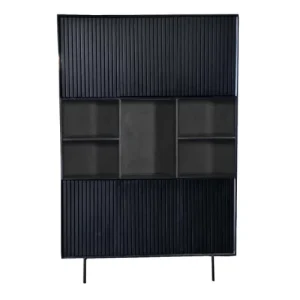 Vakkenkast mangohout zwart 135cm FSMD