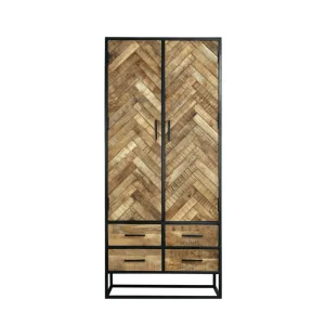 Wandkast mangohout visgraat 80cm MIKJ