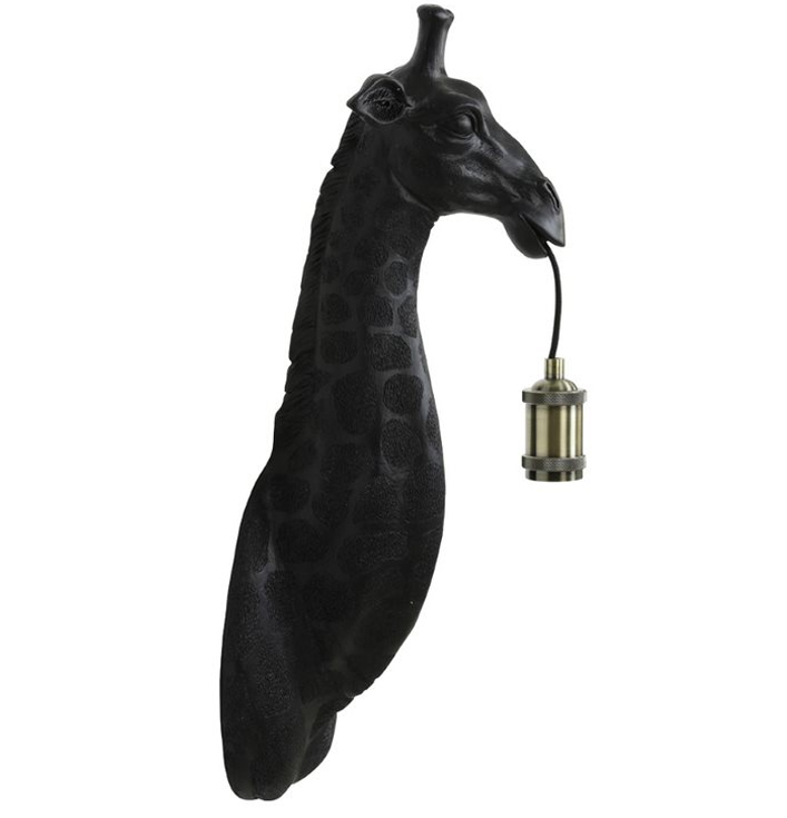 Wandlamp Giraffe zwart