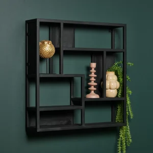 Wandrek Mangohout vierkant 75cm zwart FSNE