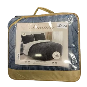 Monaco Luxe deken - Rib en fleece - 200x220cm - Grijs
