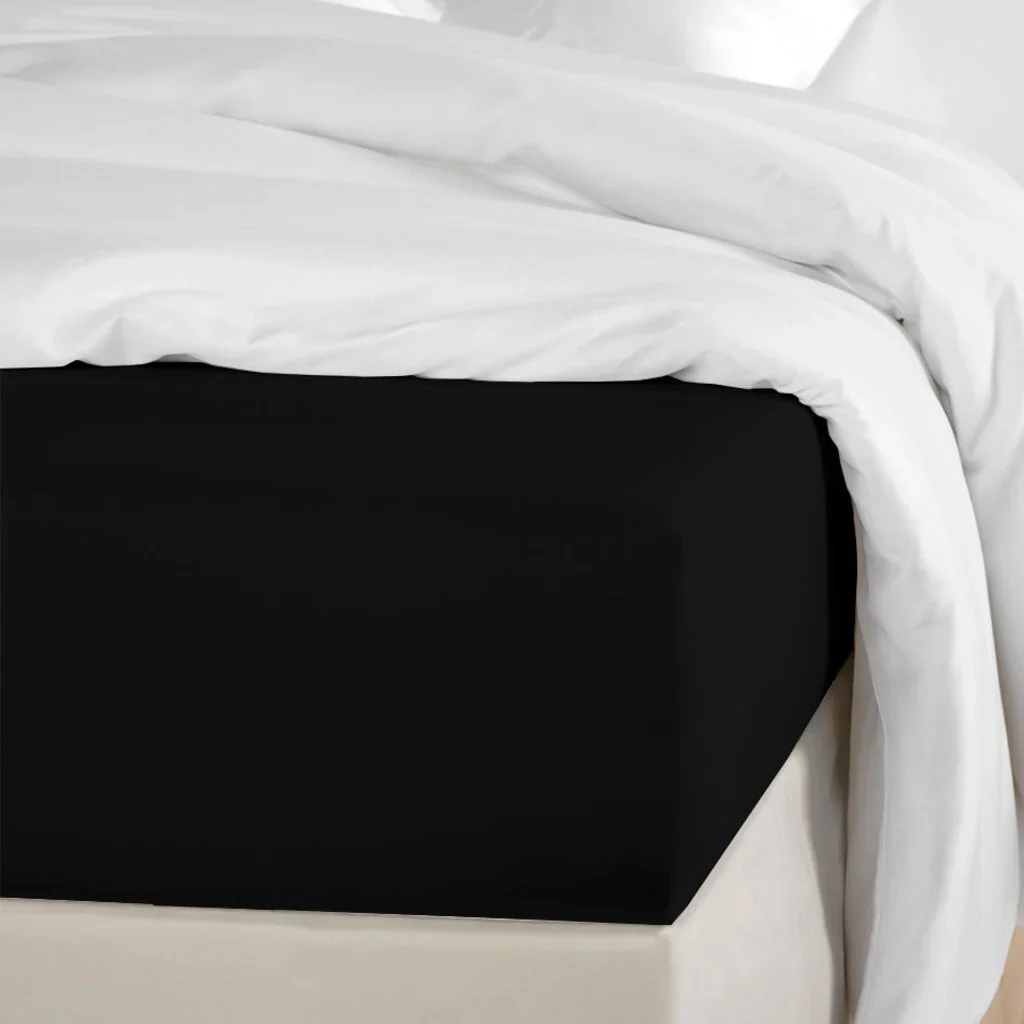 Beau Maison - Hoeslaken - 100% Katoen - 180x200cm - Zwart - Afbeelding 3