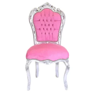 Barok Eetkamerstoel Zilver-Roze