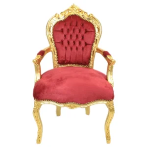 Eetkamerstoel Met Armleuning Goud Bordeaux