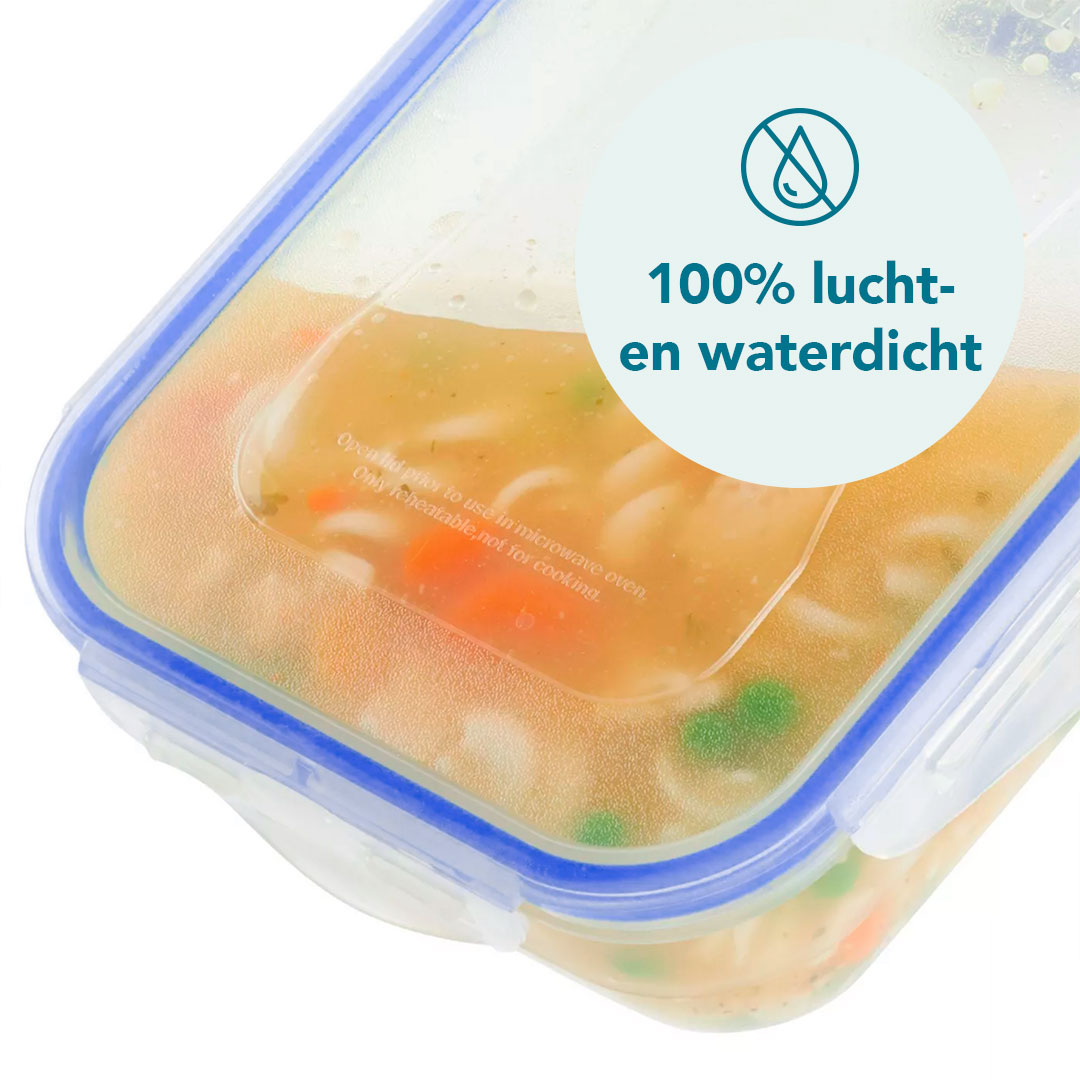 Voordeelverpakking stapelbare vershoudbakjes 1300 ml | 4 stuks - Afbeelding 7