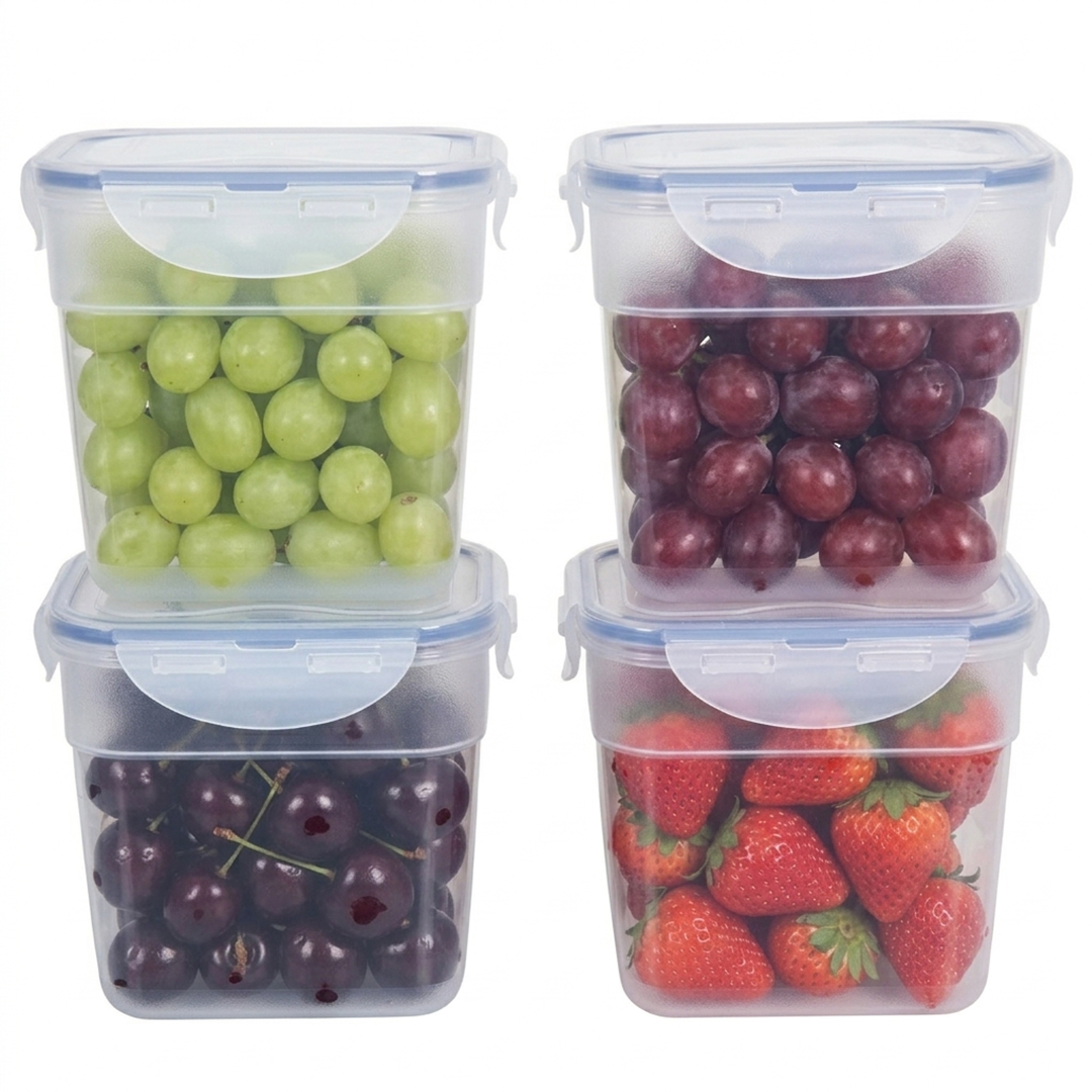 Voordeelverpakking stapelbare vershoudbakjes 1000 ml | 4 stuks - Afbeelding 3
