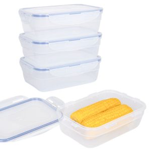 Voordeelverpakking stapelbare vershoudbakjes 1200 ml | 4 stuks