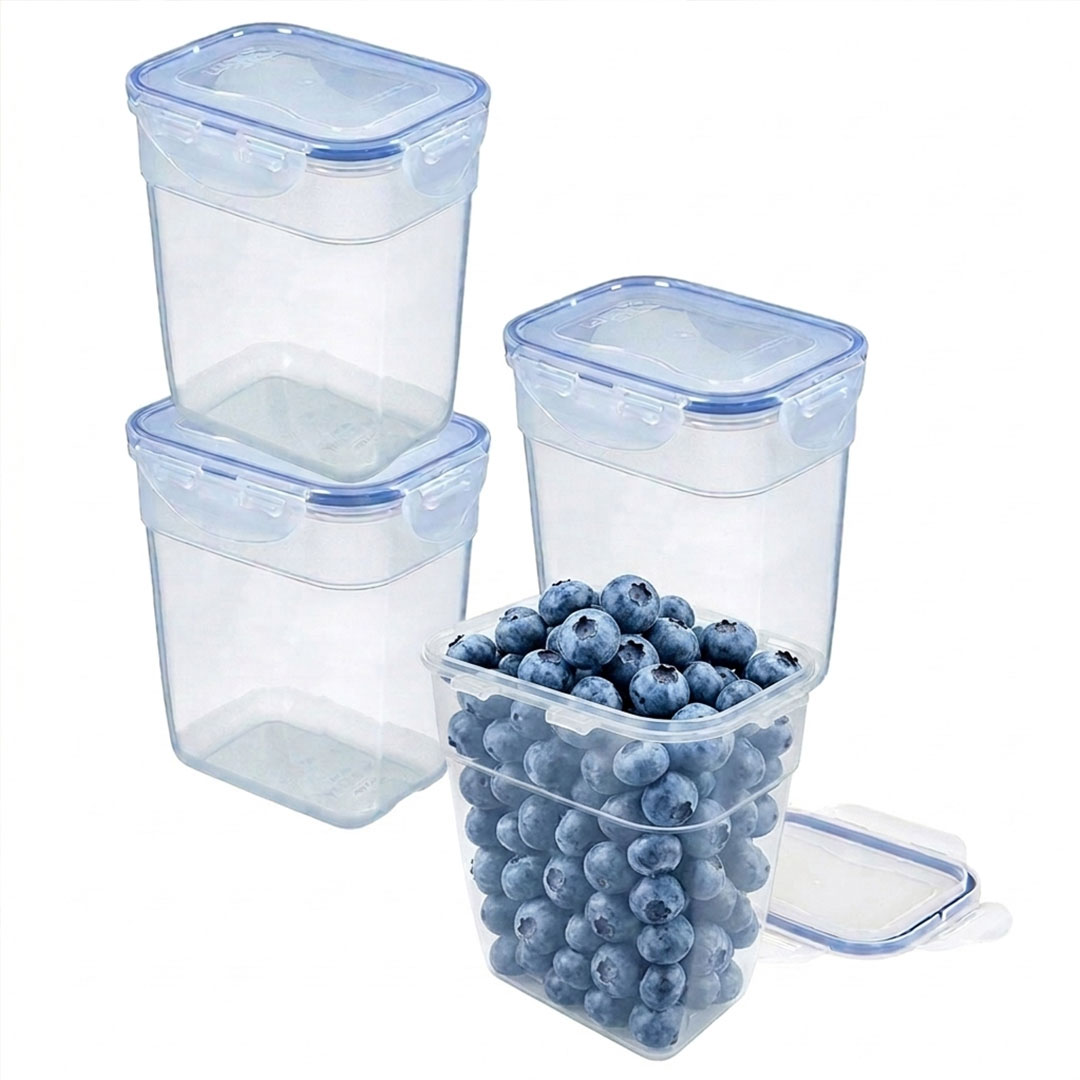 Voordeelverpakking stapelbare vershoudbakjes 1300 ml | 4 stuks - Afbeelding 2