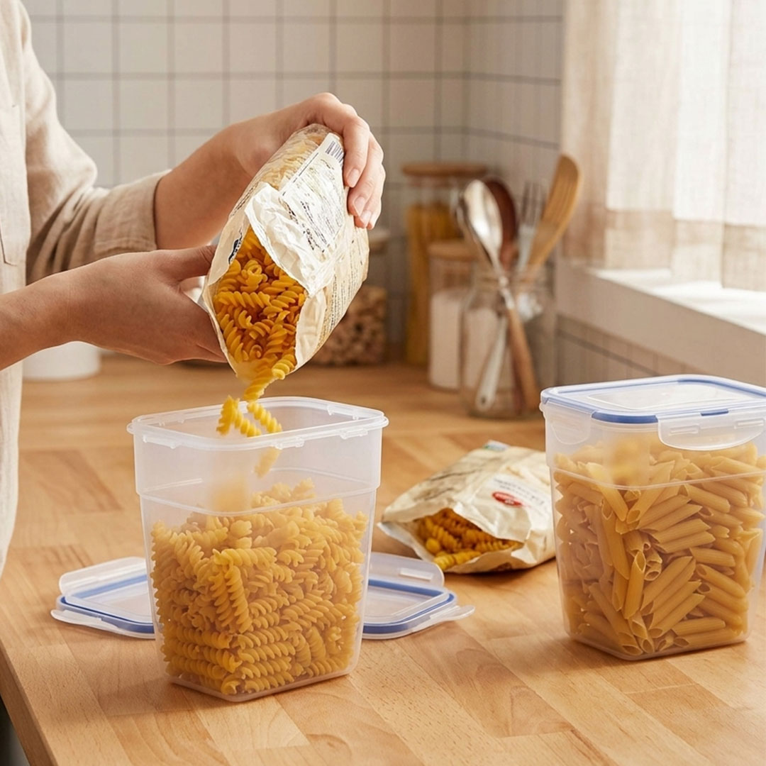 Voordeelverpakking stapelbare vershoudbakjes 1300 ml | 4 stuks - Afbeelding 4