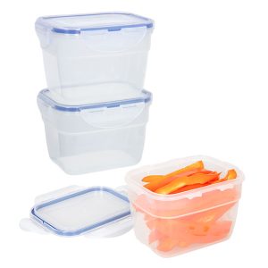 Voordeelverpakking stapelbare vershoudbakjes 800 ml | 3 stuks