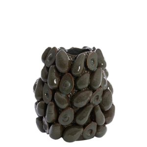 Vaas Avocado keramiek bruin- groen